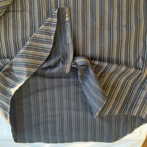 Robert Talbott Men’s Long Sleeve Dress Button Down Shirt Size 2XL, Gray Stripes - Picture 8 of 9